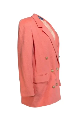 Burberry - Salmon Pink Wool Blend Blazer Sz 10