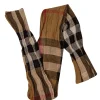 Burberry - Tan, Red, White, & Black Plaid Linen Scarf
