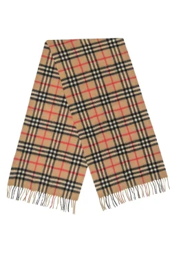 Burberry - Tan Tartan Print Cashmere Scarf