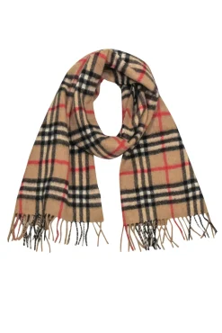 Burberry - Tan Tartan Print Cashmere Scarf