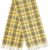 Burberry - Yellow & Blue Plaid Cashmere Scarf