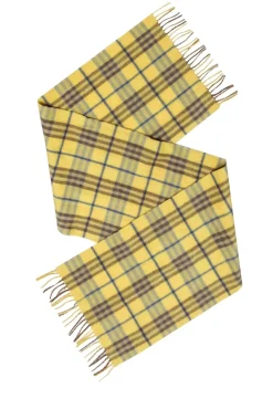 Burberry - Yellow & Blue Plaid Cashmere Scarf