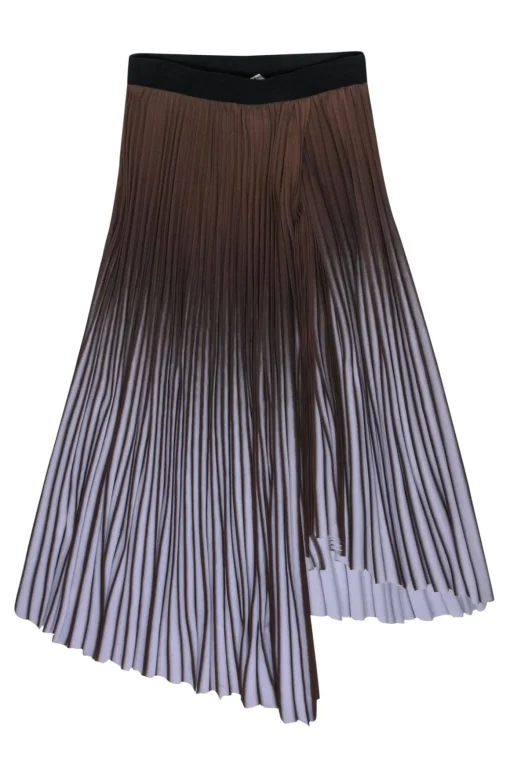 By Malene Birger - Brown & Purple Ombre Pleated Midi Skirt Sz XXS