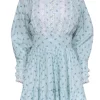 byTimo - Blue Floral Long Sleeve w/ Eyelet Lace Detail Dress Sz XS