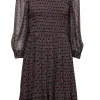 Caballero - Black, Cream & Pink Geometric Print Long Sleeve Dress Sz S