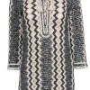 Calypso - Beige & Black Knit Lace-Up Long Sleeve "Romilly" Tunic Sz S