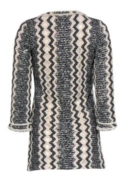 Calypso - Beige & Black Knit Lace-Up Long Sleeve 