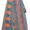 Calypso - Blue, Orange & Pink Paisley Print Silk Wrap Maxi Skirt Sz XS
