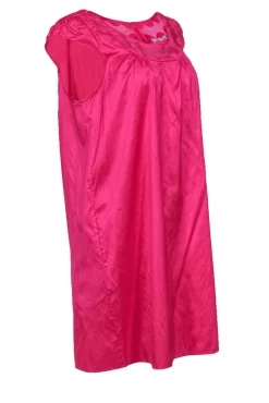 Calypso - Hot Pink Silk Shift Dress w/ Mesh Inserts Sz S