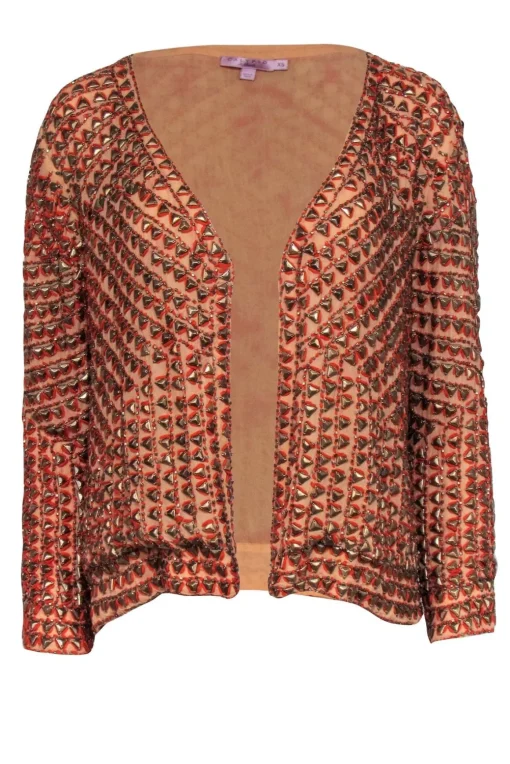 Calypso - Orange Jacket w/ Metal Embellishing Sz XS