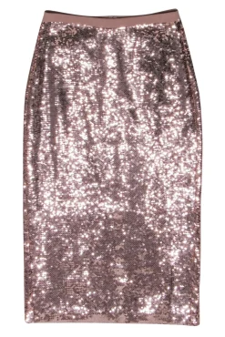 Cami NYC - Rose Gold Sequin Midi Skirt Sz S