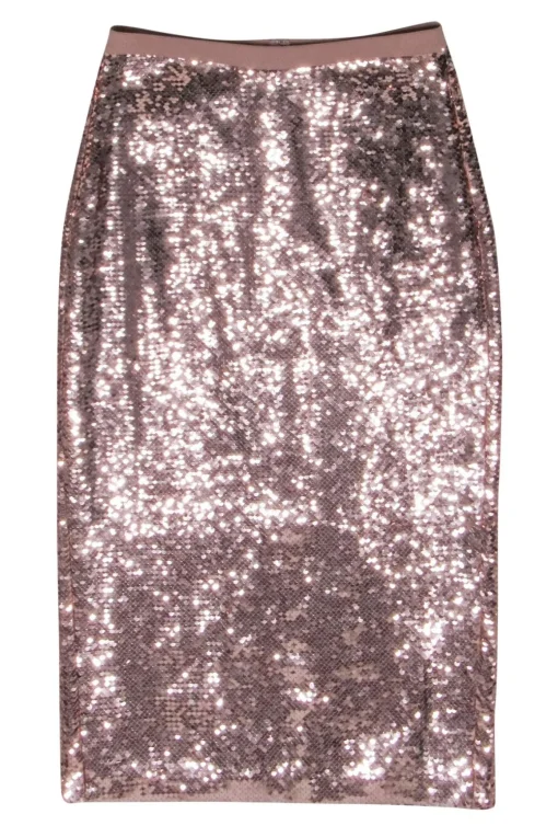 Cami NYC - Rose Gold Sequin Midi Skirt Sz S