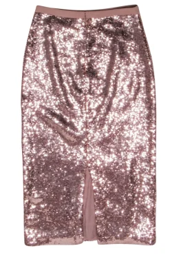Cami NYC - Rose Gold Sequin Midi Skirt Sz S