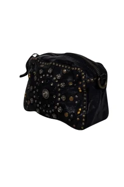 Campomaggi - Black Leather Studded Crossbody Bag