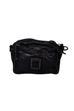 Campomaggi - Black Leather Studded Crossbody Bag