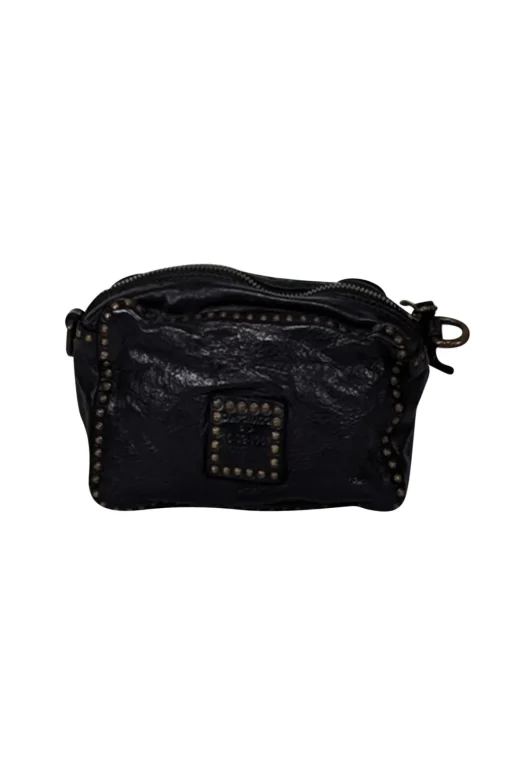 Campomaggi - Black Leather Studded Crossbody Bag
