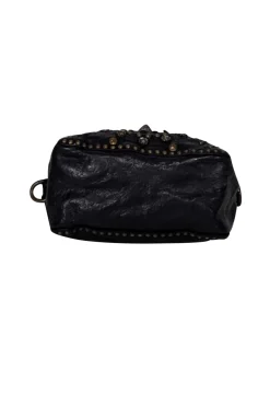 Campomaggi - Black Leather Studded Crossbody Bag