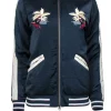 Capulet - Navy Bomber Jacket w/ Palm Tree Embroidery Sz M