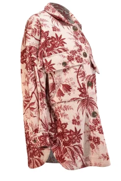 Cara Cara - White & Rust Red Corduroy Jacket Sz M