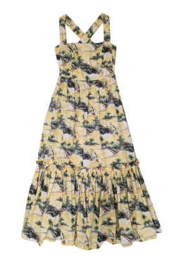 Cara Cara - Yellow Harbor Island Print Dress Sz XS