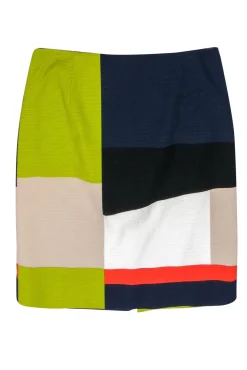 Carlisle - Multicolor Colorblocked Textured Pencil Skirt Sz 8
