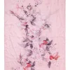 Carlisle Collection - Pink Silk Floral Print Long Scarf