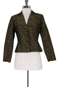 Carmen Marc Valvo - Bronze Textured Jacket Sz 2
