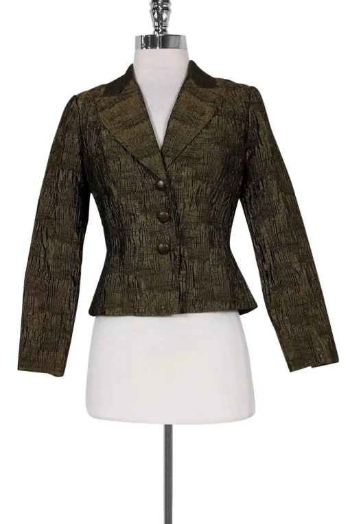 Carmen Marc Valvo - Bronze Textured Jacket Sz 2