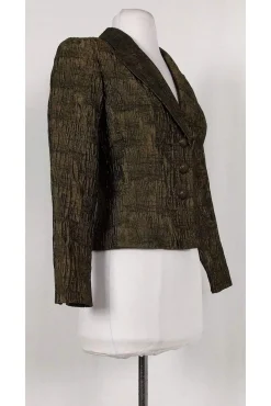 Carmen Marc Valvo - Bronze Textured Jacket Sz 2
