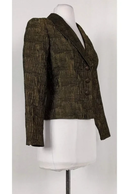 Carmen Marc Valvo - Bronze Textured Jacket Sz 2