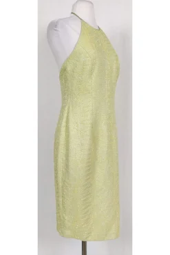 Carmen Marc Valvo - Green Beaded Halter Dress Sz 6