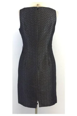 Carmen Marc Valvo - Grey & Black Textured Dress Sz 6