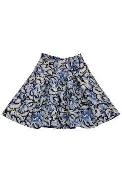 Carolina Herrera - Blue Printed Flared Skirt Sz 6