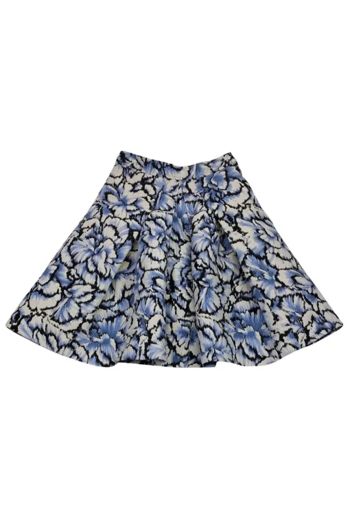 Carolina Herrera - Blue Printed Flared Skirt Sz 6