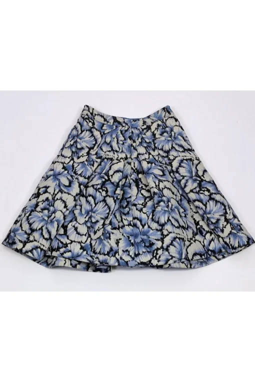 Carolina Herrera - Blue Printed Flared Skirt Sz 6