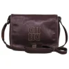 Carolina Herrera - Brown Leather Fold Over Crossbody
