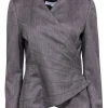 Carolina Herrera - Grey Tweed Wrap Blazer Sz 10
