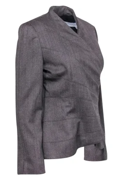Carolina Herrera - Grey Tweed Wrap Blazer Sz 10