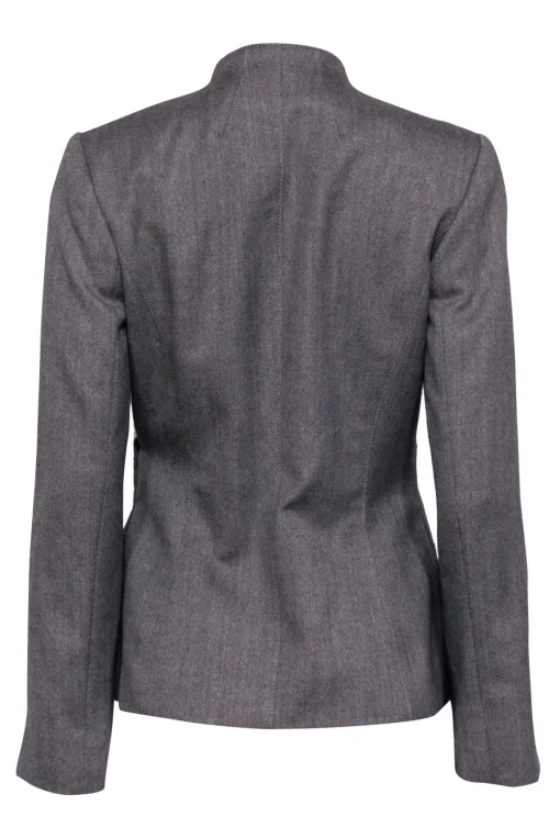 Carolina Herrera - Grey Tweed Wrap Blazer Sz 10