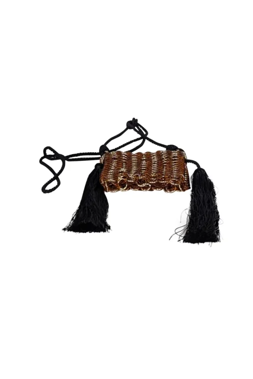 Carolina Santo Domingo - Brown Resin "Luisella" Crossbody Bag w/ Tassels