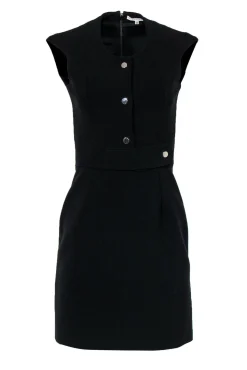 Carven - Black Sheath Dress w/ Silver Button Detailing Sz 4