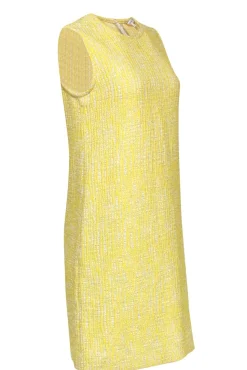 Carven - Yellow Sleeveless Tweed Shift Dress w/ Pockets Sz 8
