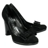 Casadei - Black Suede Pumps w/ Bow Sz 6