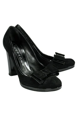 Casadei - Black Suede Pumps w/ Bow Sz 6