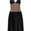 Catherine Malandrino - Black & Nude Lace Fit & Flare Dress w/ Smocked Waist Sz 6