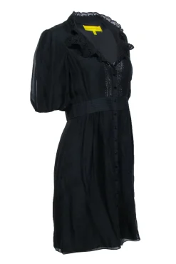 Catherine Malandrino - Black Short Sleeve Knee Length Dress Sz 8
