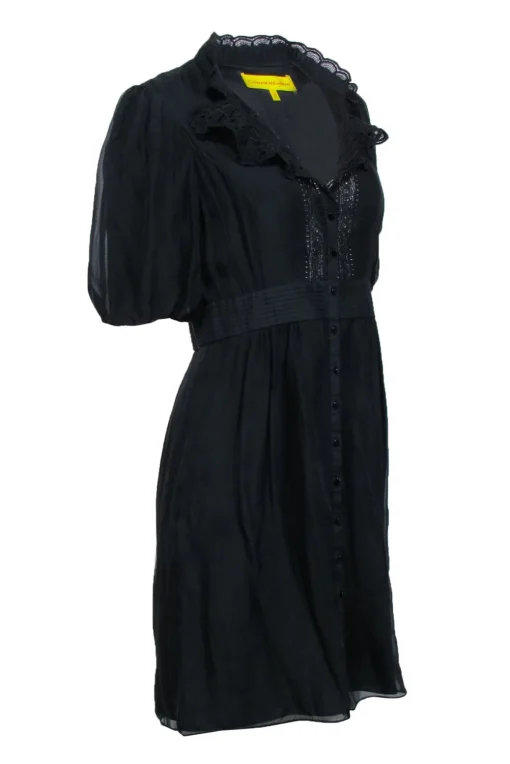 Catherine Malandrino - Black Short Sleeve Knee Length Dress Sz 8
