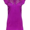 Catherine Malandrino - Purple Sleeveless Shift Dress w/ Eyelet Detailing Sz 0