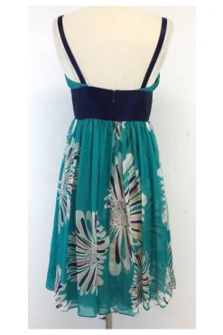Catherine Malandrino - Teal Large Floral Print Dress Sz 6