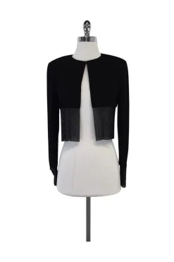 CD Greene - Black Cropped Beaded Jacket Sz S